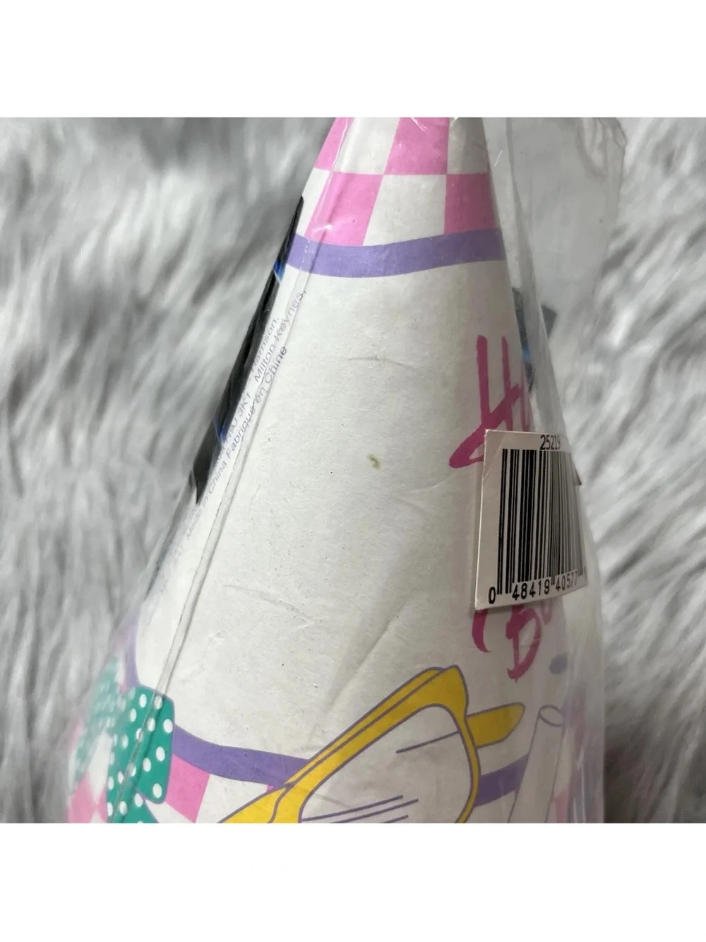 Vintage 90s Girls Birthday Pink Purple White Makeup Beauty Party Hats